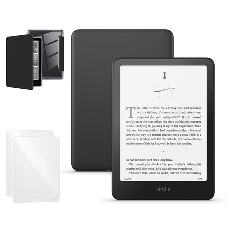 Kindle Paperwhite 2025 16GB negro con funda acrílica negra y 2 micas mate