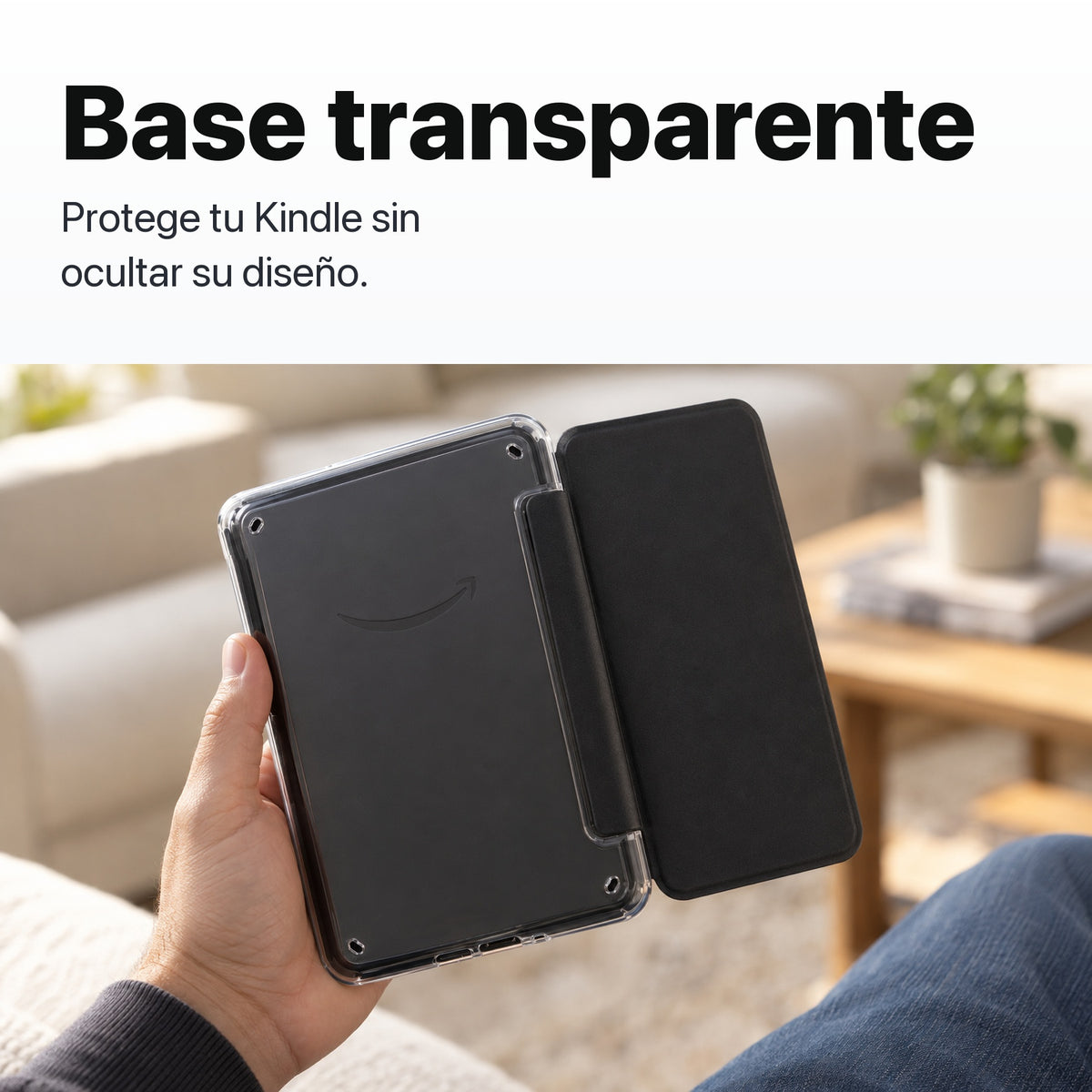 Base transparente con esquinas reforzadas de la funda acrílica para Kindle Paperwhite