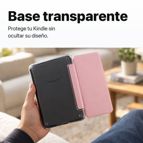 Base transparente con esquinas reforzadas de la funda acrílica rosa