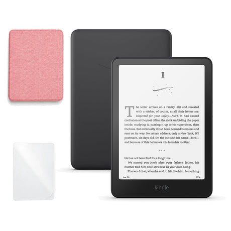 Kindle Paperwhite 16 GB 2025 con funda premium rosa y mica