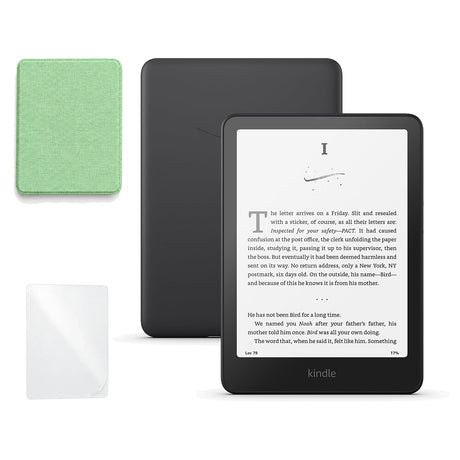 Kindle Paperwhite 16 GB 2025 con funda premium verde y mica