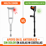 Muleta común vs muleta ergonómica de antebrazo: apoyo sin dolor en axilas