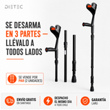 Muletas de antebrazo desmontables en 3 partes, portátiles, por par