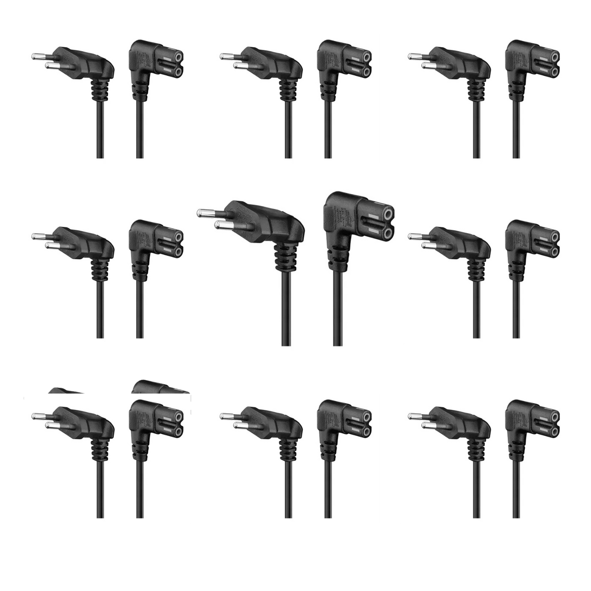 PACK 10 Cables De Poder Tv Blanco 2m Premium Smart tv Corriente Tipo8 - Laru