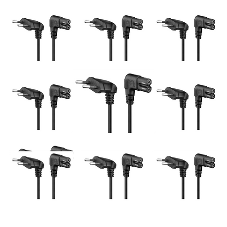PACK 10 Cables De Poder Tv Blanco 2m Premium Smart tv Corriente Tipo8 - Laru