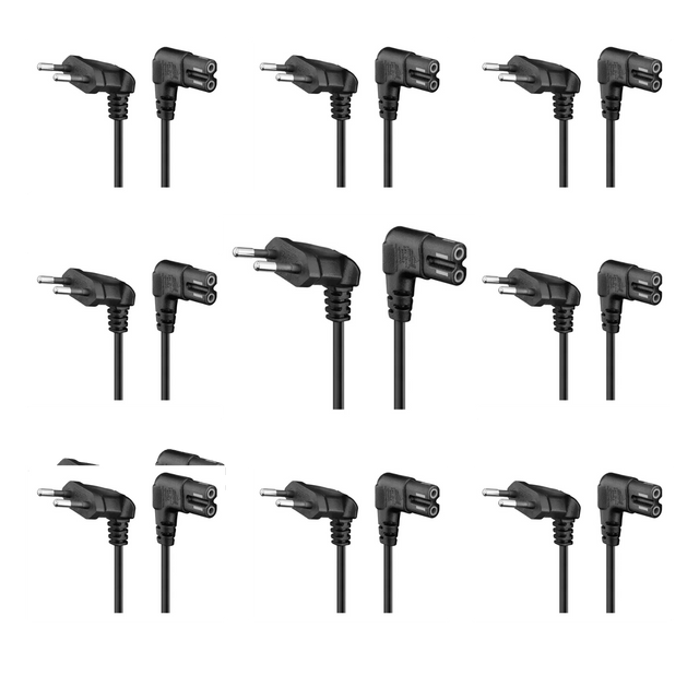 PACK 10 Cables De Poder Tv Blanco 2m Premium Smart tv Corriente Tipo8 - Laru