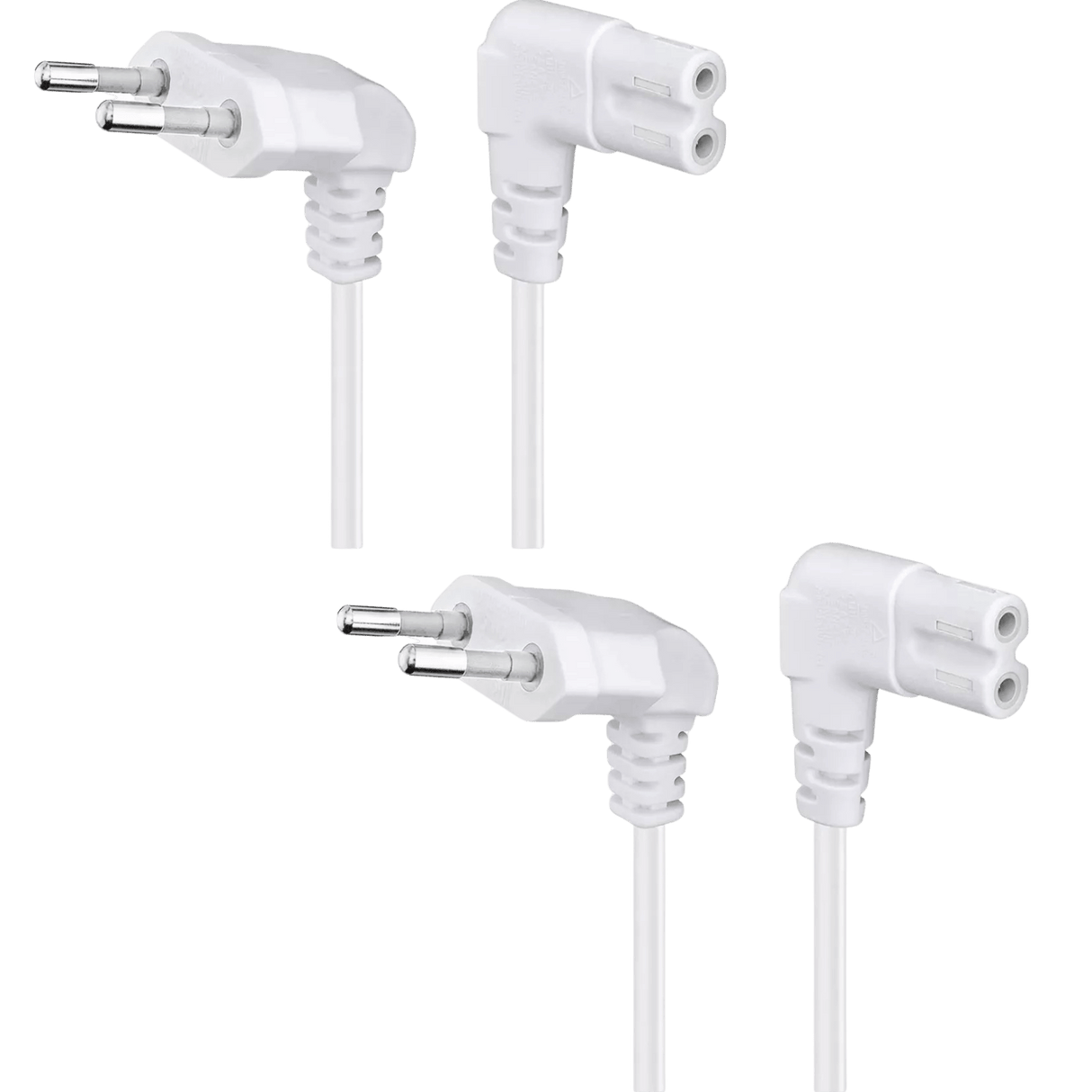 PACK 2 Cables De Poder Tv Blanco 2m Premium Smart tv Corriente Tipo8 - Laru