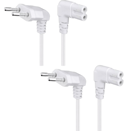PACK 2 Cables De Poder Tv Blanco 2m Premium Smart tv Corriente Tipo8 - Laru