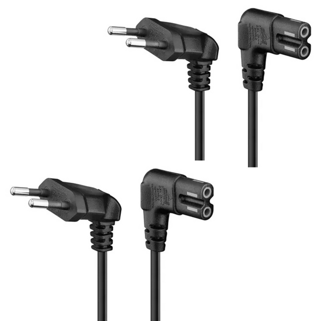 PACK 2 Cables De Poder Tv Blanco 2m Premium Smart tv Corriente Tipo8 - Laru