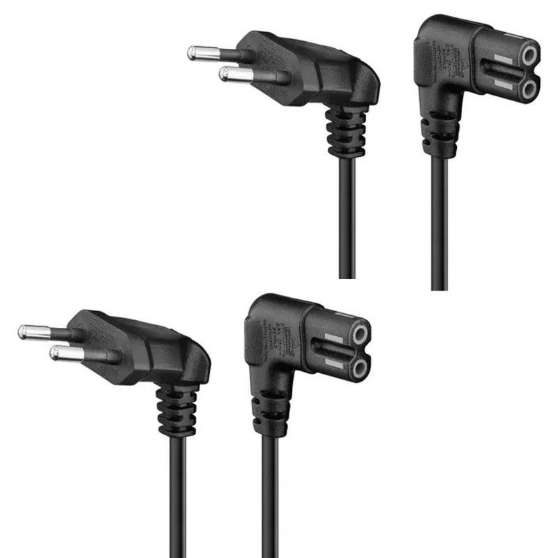 PACK 2 Cables De Poder Tv Blanco 2m Premium Smart tv Corriente Tipo8 - Laru
