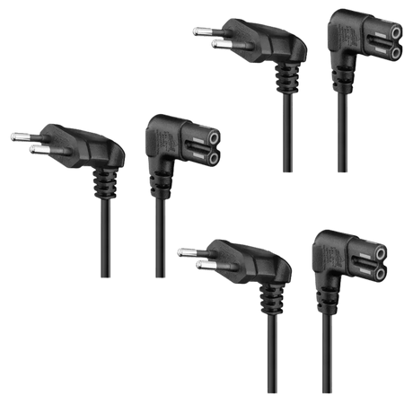 PACK 3 Cables De Poder Tv Blanco 2m Premium Smart tv Corriente Tipo8 - Laru