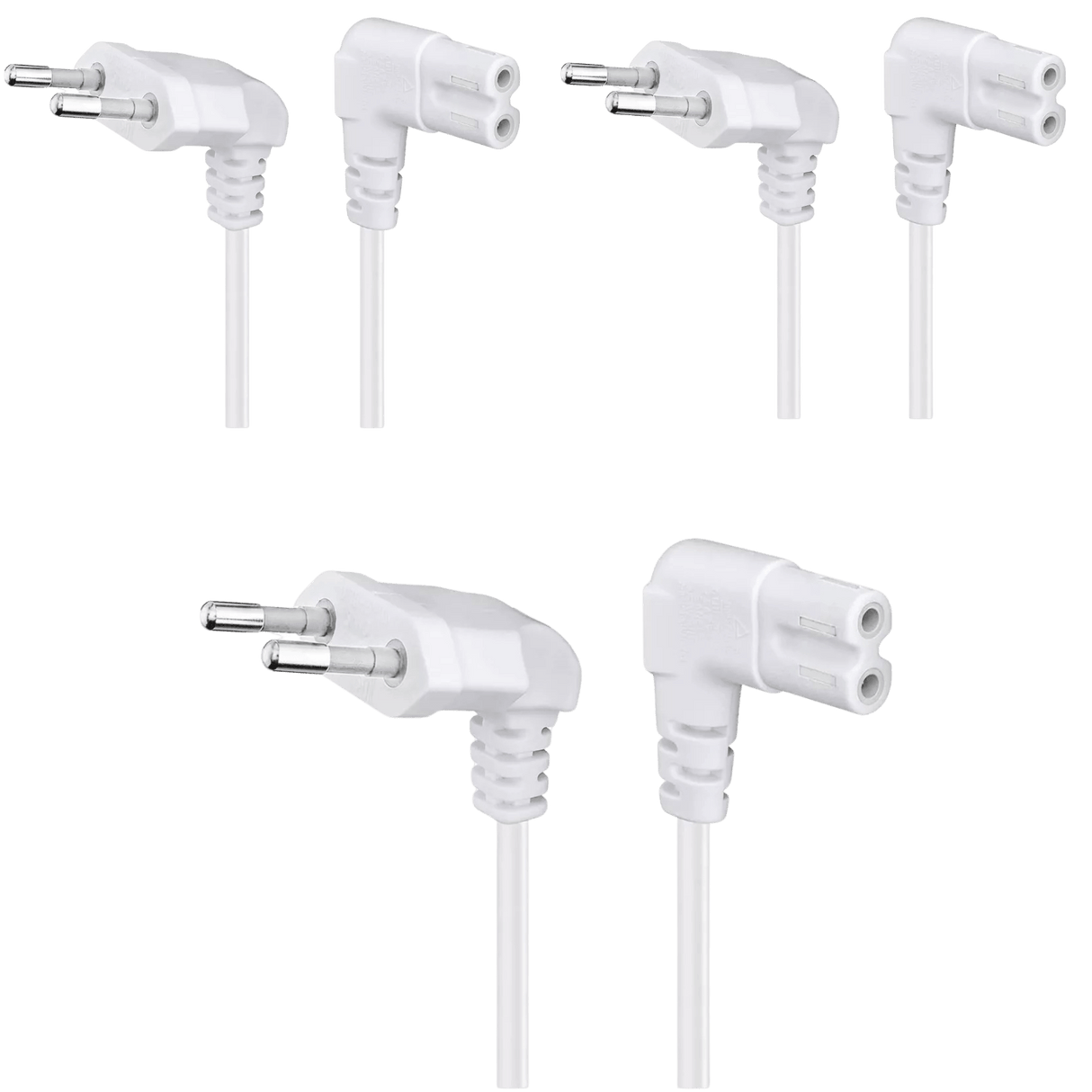 PACK 3 Cables De Poder Tv Blanco 2m Premium Smart tv Corriente Tipo8 - Laru