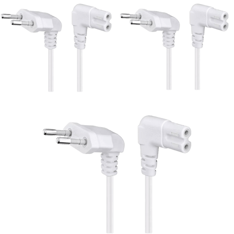 PACK 3 Cables De Poder Tv Blanco 2m Premium Smart tv Corriente Tipo8 - Laru
