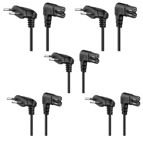 PACK 5 Cables De Poder Tv Blanco 2m Premium Smart tv Corriente Tipo8 - Laru