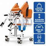 Silla de Traslado Hidráulica para Pacientes con WC y Apertura 180° - características principales