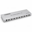 Splitter HDMI 1x8 DIETEC 4K 60Hz plateado con 1 entrada y 8 salidas HDMI