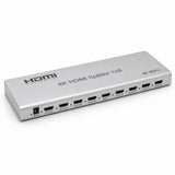 Splitter HDMI 1x8 DIETEC 4K 60Hz plateado con 1 entrada y 8 salidas HDMI